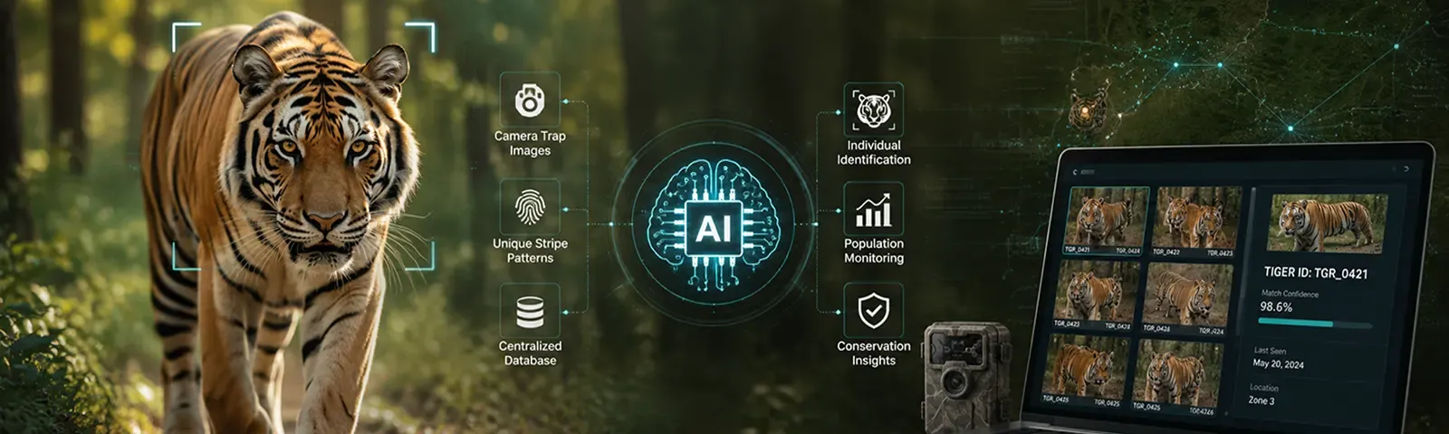 How AI helps in identifying tigers accurately?