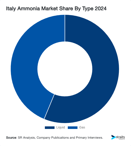 Italy Ammonia Market Share By Type 2024