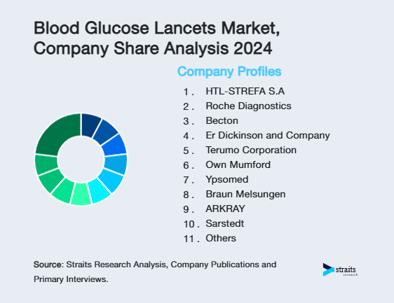 Blood Glucose Lancets Market Share of Key Players
