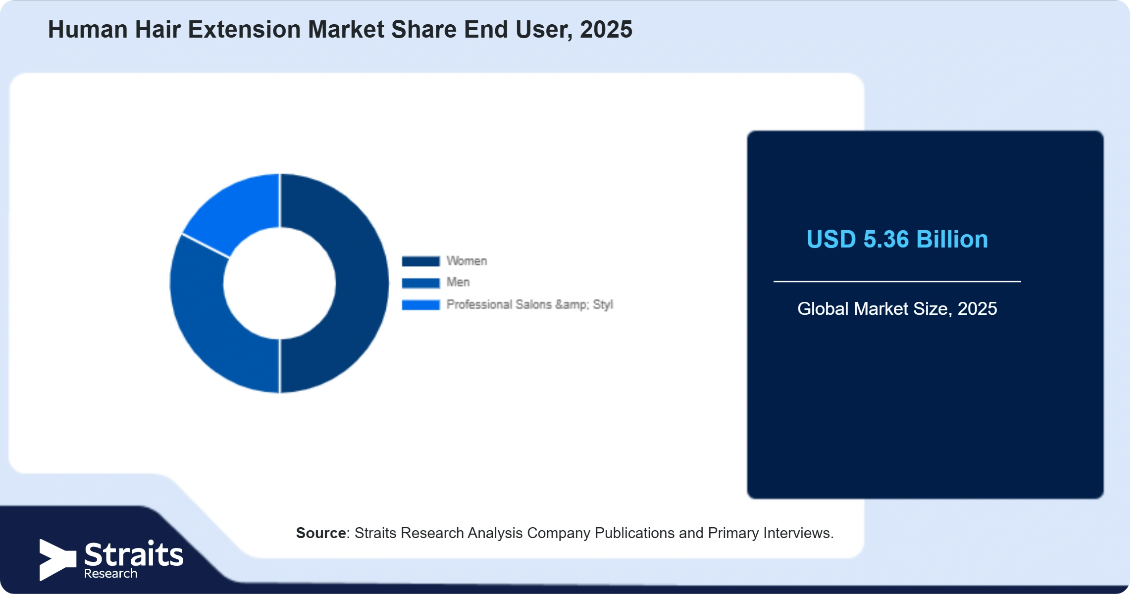 Human Hair Extension Market Share By Segments