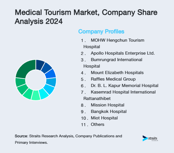 Medical Tourism Market Share of Key Players