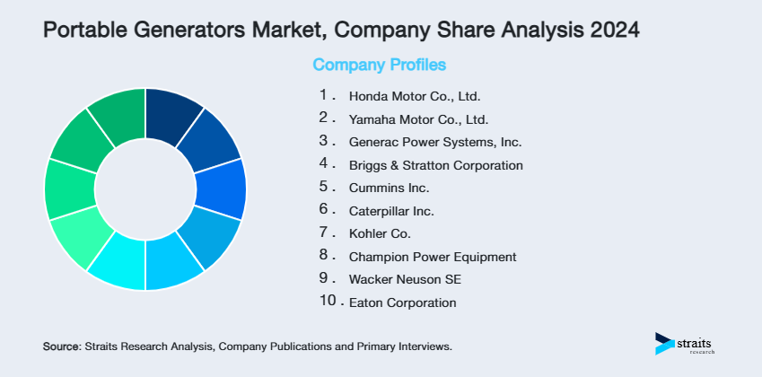 Portable Generators Market Share of Key Players